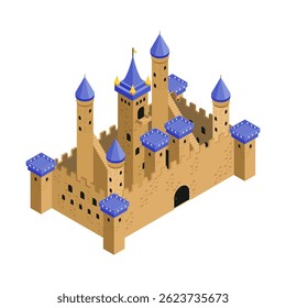Medieval Castle Isometric for Creative Design Projects.