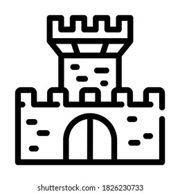 medieval castle line icon vector. medieval castle sign. isolated contour symbol black illustration