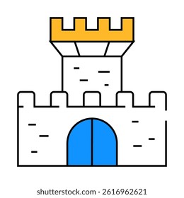 medieval castle line icon vector. medieval castle sign. isolated symbol illustration