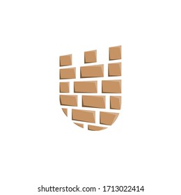 castillo medieval hecho de diseño de ilustración vectorial de ladrillo