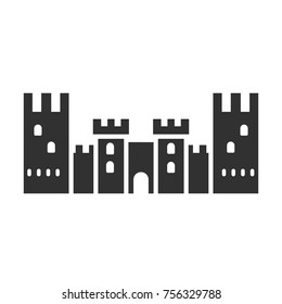 medieval castle. monochrome icon