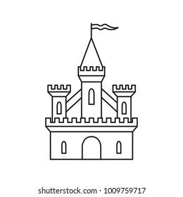 Medieval castle on white background. Vector illustration.