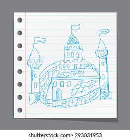 Medieval castle sketch