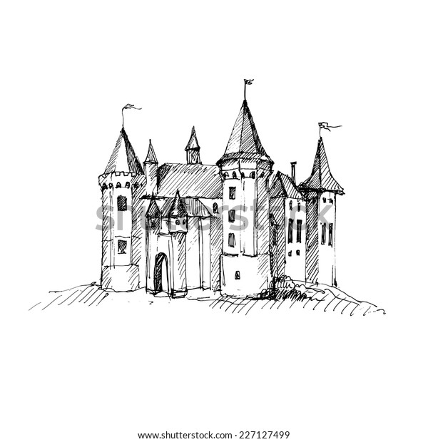 Image Vectorielle De Stock De Dessin Du Chateau Medieval Illustration Vectorielle