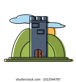Medieval castle tower icon