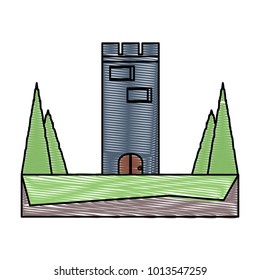 Medieval castle tower icon