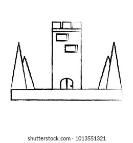Medieval castle tower icon