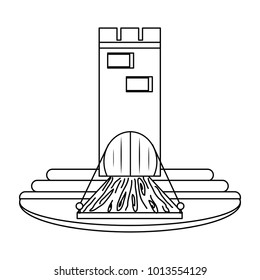 Medieval castle tower icon