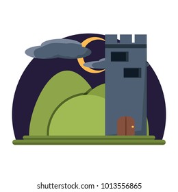 Medieval castle tower icon