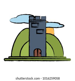Medieval castle tower icon