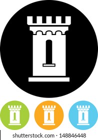 Medieval Castle Tower Vector Icon 