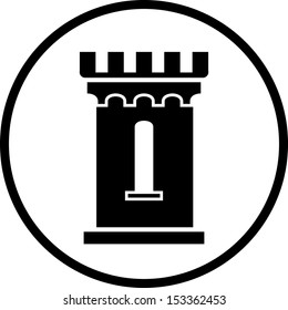 Medieval castle tower vector icon 