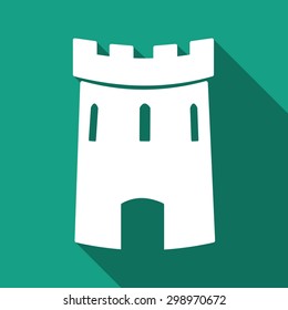Medieval castle tower vector icon