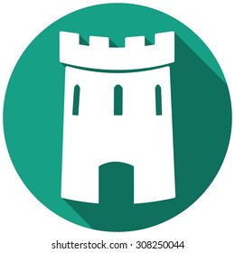 Medieval castle tower vector icon