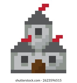 Medieval castle with towers. Vector illustration