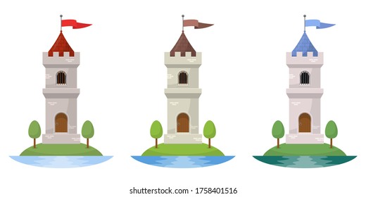 Medieval castle vector design illustration isolated on white background