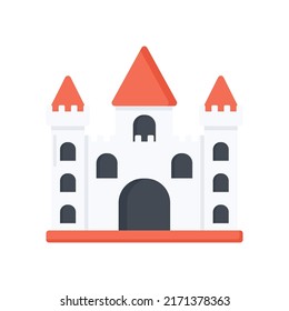 Medieval Castle vector flat icon for web isolated on white background EPS 10 file