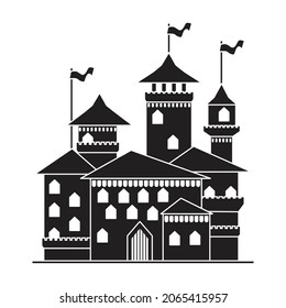 Medieval castle vector icon.Black vector icon isolated on white background medieval castle.