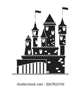 Medieval castle vector icon.Black vector icon isolated on white background medieval castle.