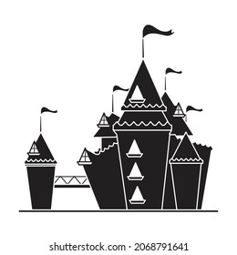 Medieval castle vector icon.Black vector icon isolated on white background medieval castle.