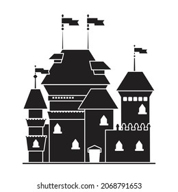 Medieval castle vector icon.Black vector icon isolated on white background medieval castle.