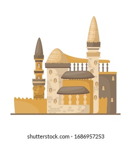 Vektorillustration des mittelalterlichen Schlosses Symbol.Symbol Vektorillustration Cartoon einzeln auf weißem Hintergrund mittelalterliches Schloss.