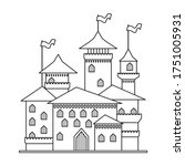 Medieval castle vector icon.Line vector icon isolated on white background medieval castle.