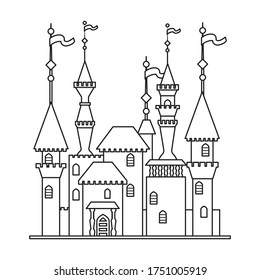 Medieval castle vector icon.Line vector icon isolated on white background medieval castle.