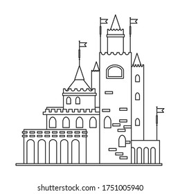Medieval castle vector icon