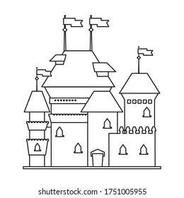 Medieval castle vector icon.Line vector icon isolated on white background medieval castle.