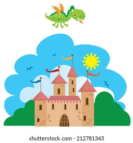 Medieval castle vector illustration