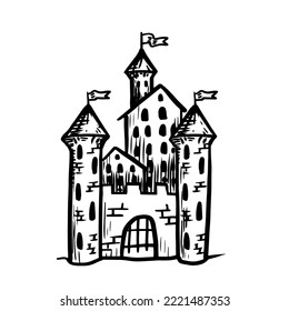 Medieval castle vector illustration on white background