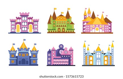 Medieval Castles Vector Set For Design and Web Isolated on White Background