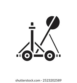 Medieval Catapult Filled Icon Vector Illustration