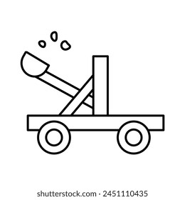 Medieval, catapult icon. simple flat liner illustration for web and app..eps