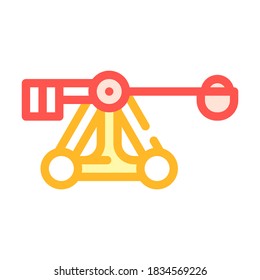 mittelalterliche Katapult-Waffe Symbol-Vektorgrafik. mittelalterliches Katapult-Waffenzeichen. einzelne Symbolillustration