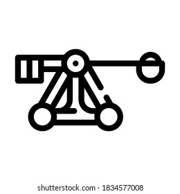 medieval catapult weapon line icon vector. medieval catapult weapon sign. isolated contour symbol black illustration