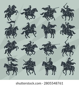 Medieval Cavalry Warriors Collection In Dynamic Poses