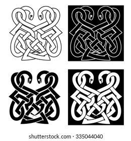 Medieval Celtic Ornament Two Intertwined Snakes Stock Vector (Royalty ...