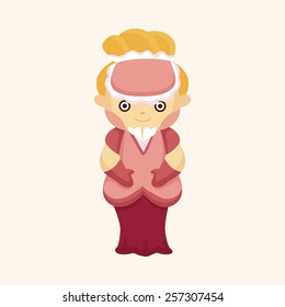 Medieval character cartoon theme elements