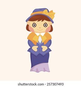 Medieval character cartoon theme elements