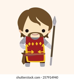 Medieval character cartoon theme elements