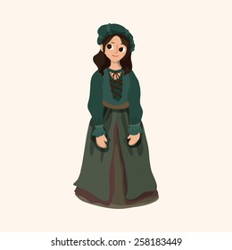 Medieval character cartoon theme elements