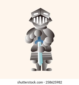 Medieval character cartoon theme elements
