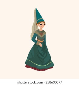 Medieval character cartoon theme elements