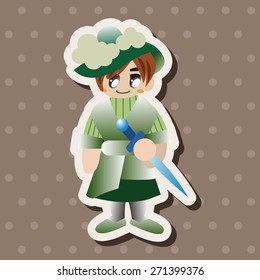 Medieval character cartoon theme elements