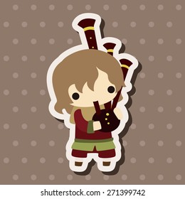 Medieval character cartoon theme elements