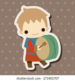 Medieval character cartoon theme elements
