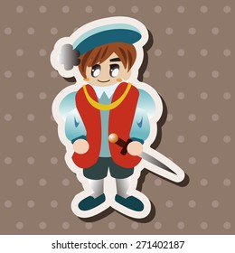 Medieval character cartoon theme elements