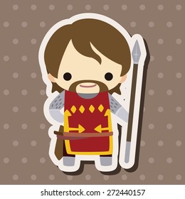 Medieval character cartoon theme elements